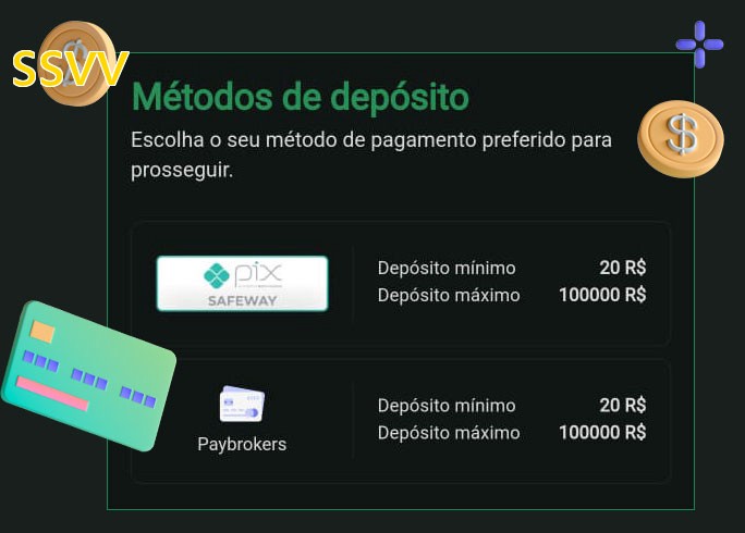 O cassino ssvvbet oferece uma grande variedade de métodos de pagamento